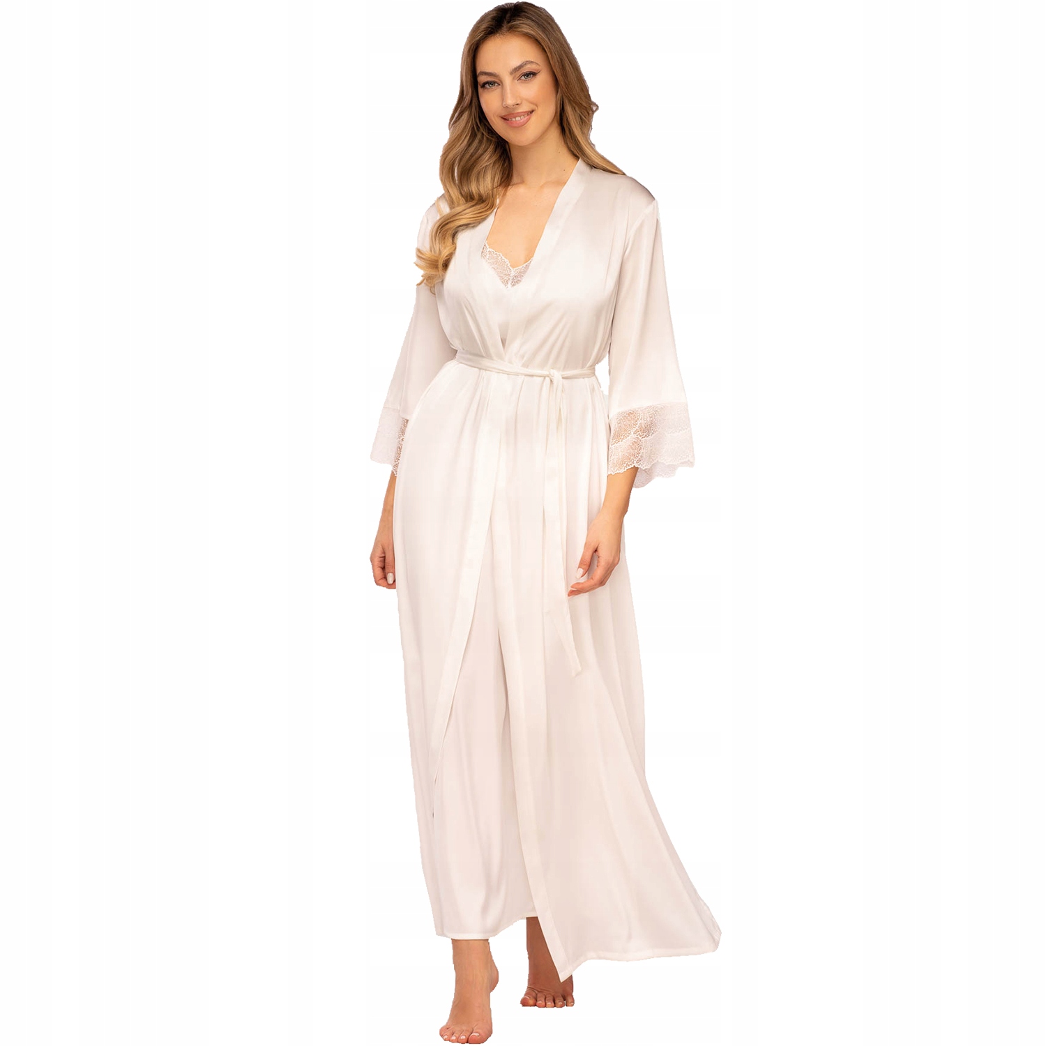 Unikat dámský dlouhý župan Ginny ecru L