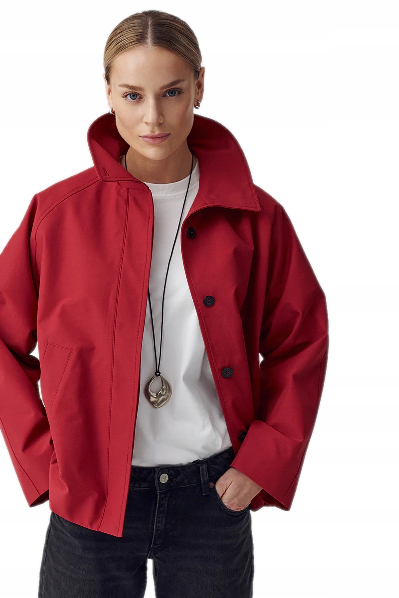 Dámská Volná Bunda S Oversize Podšívkou, Červená, Rim Janbor Xs