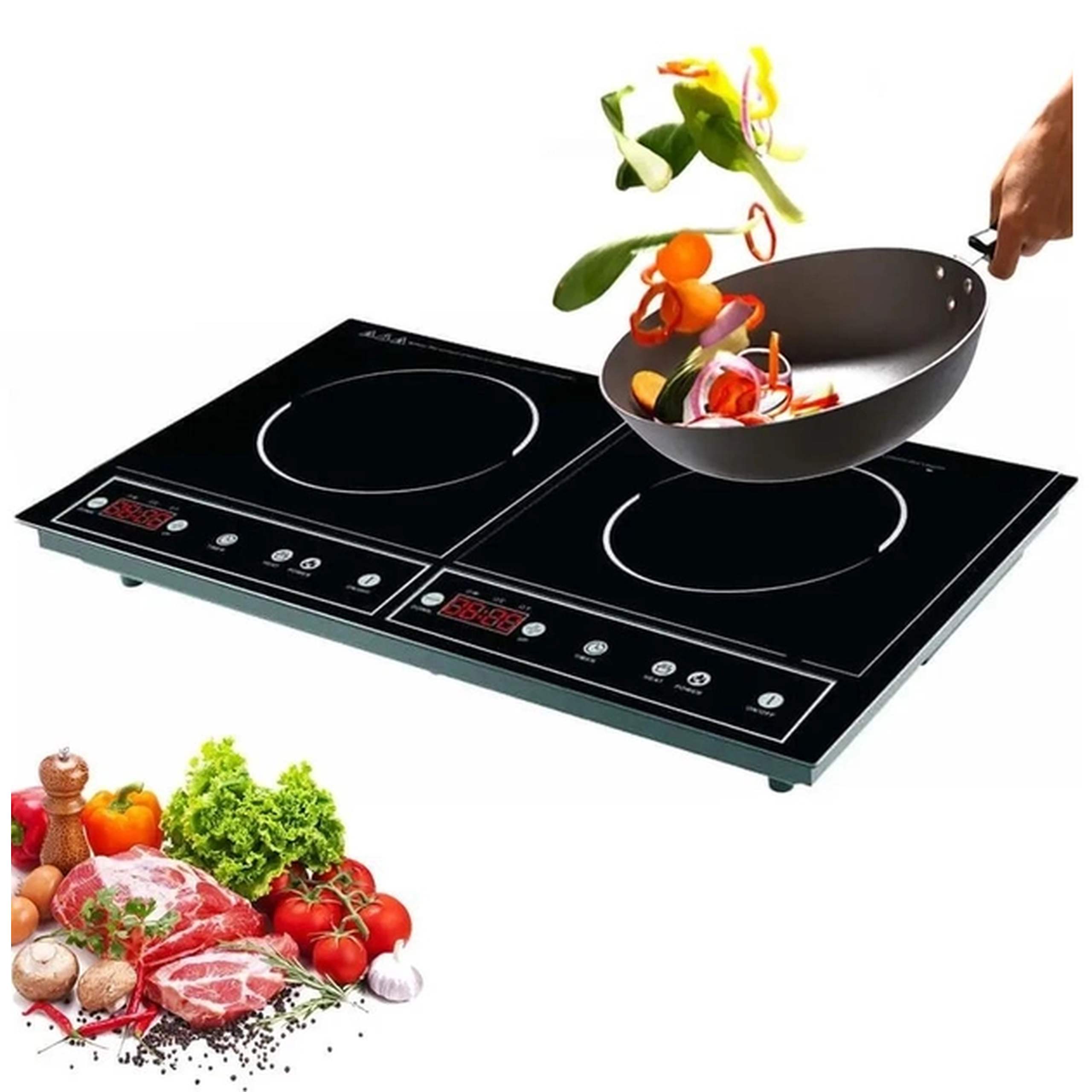 Kuchenka Indukcyjna Płyta Dwupalnikowa Przenośna 3400W szklany panel