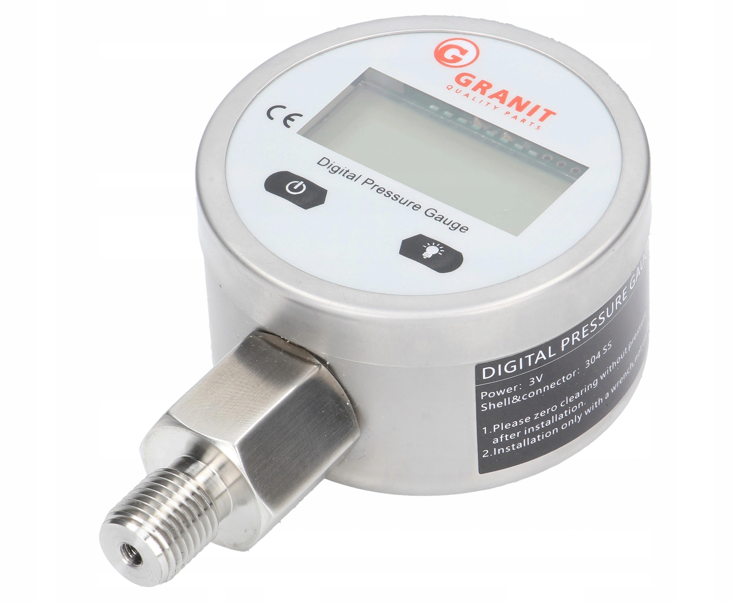 Digitální manometr, indikátor tlaku 0-250 bar G 1/4" Granit