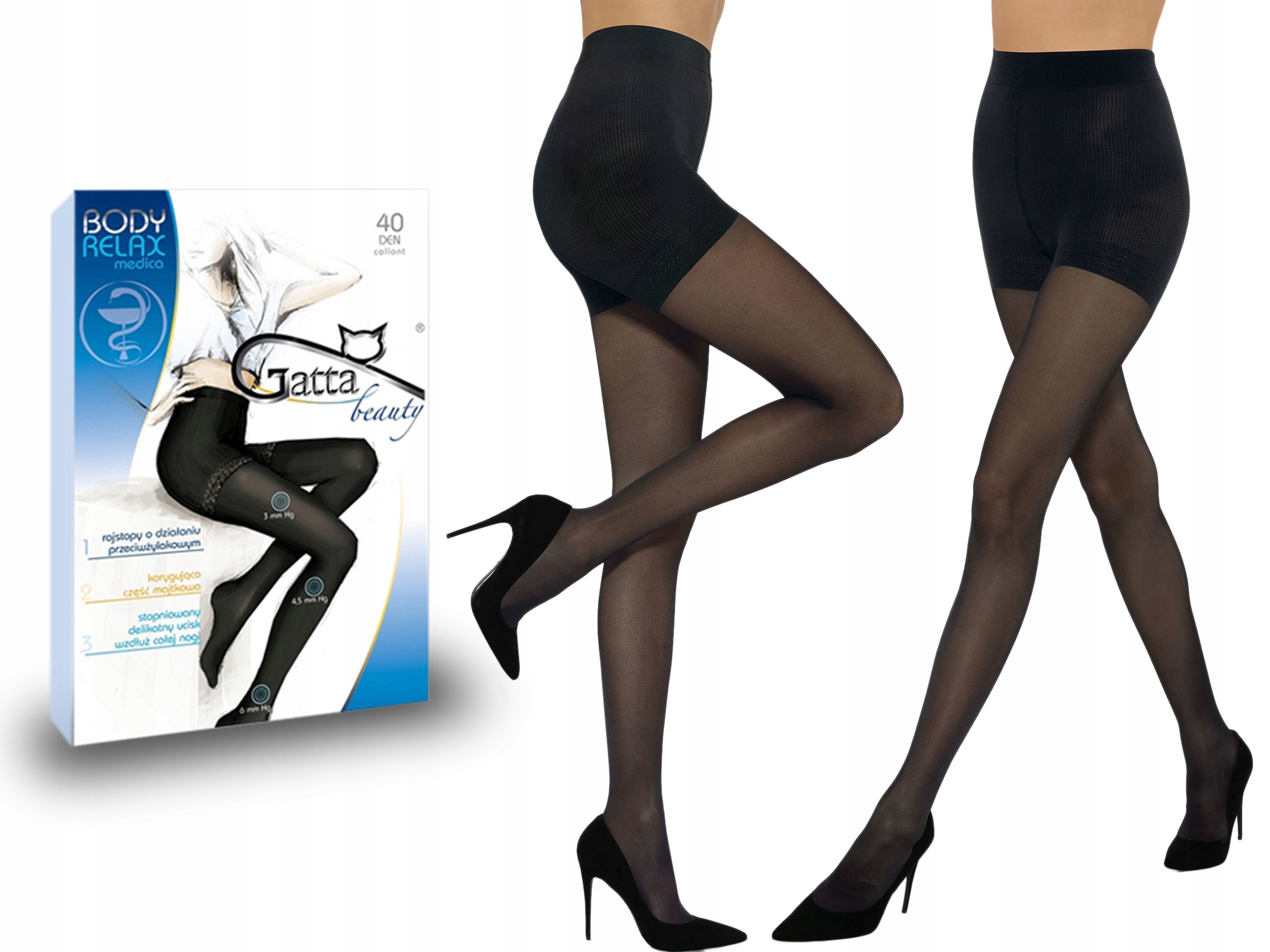 

Rajstopy Body Relax Medica Gatta, 40 den, nero 3-M