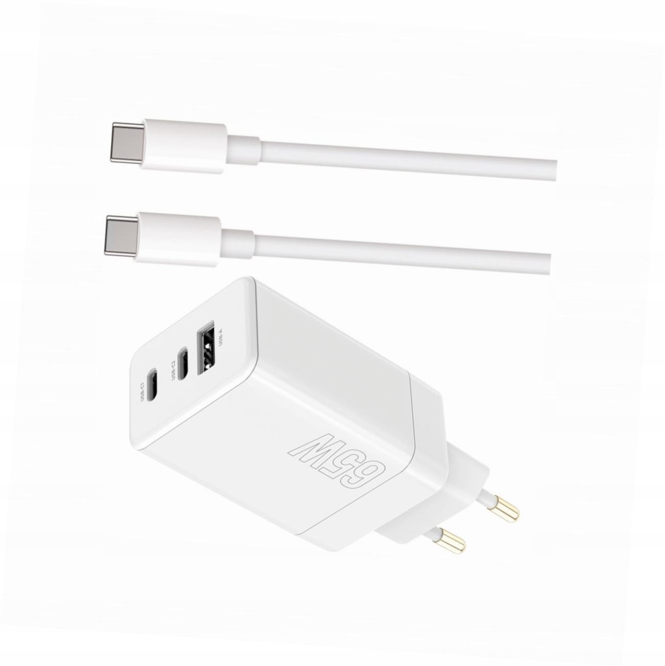 Szybka ładowarka 65W z kablem 1m 3 wejścia do Oppo A38