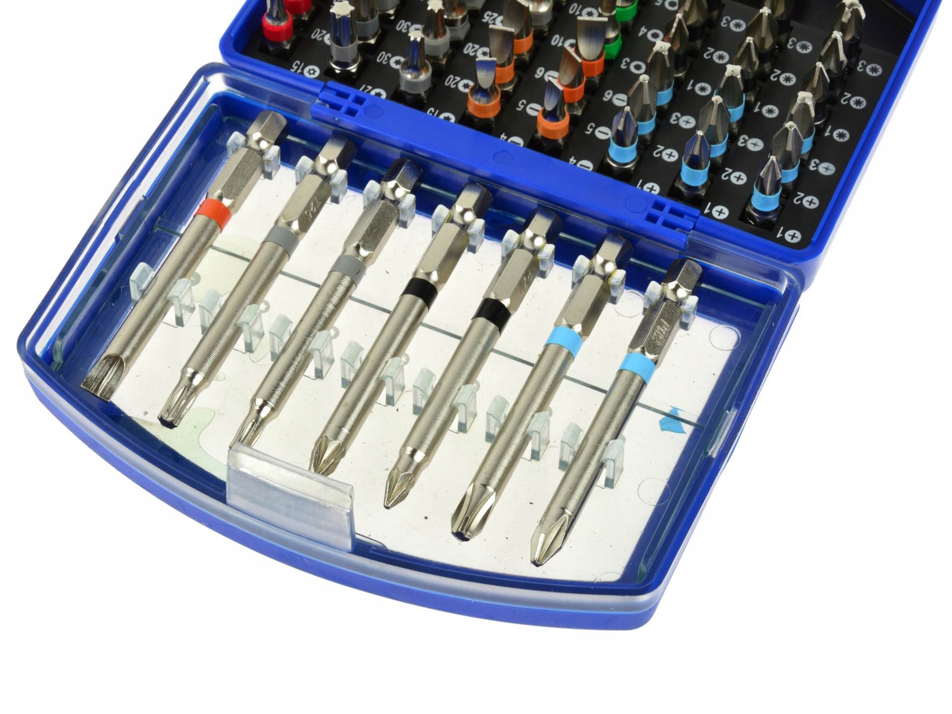 Zestaw 56 bity końcówki wkrętakowe MOCNA STAL CR-V Typ grotu płaski Philips Pozidriv Torx imbus