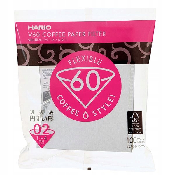 

Hario filtry papierowe V60-02 100szt