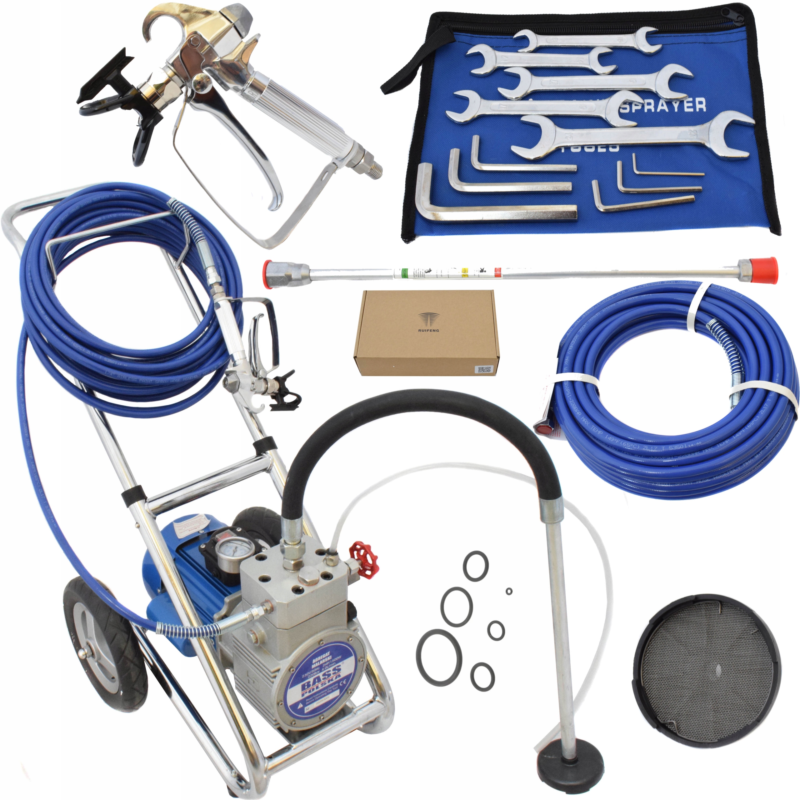 Agregat Malarski Hydrodynamiczny Do Malowania Bass Polska 1500W Zestaw