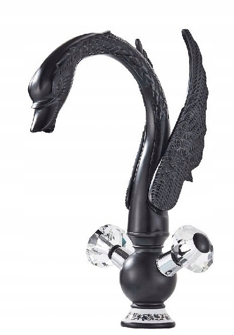 Čierna umývadlová batéria Old Retro Black