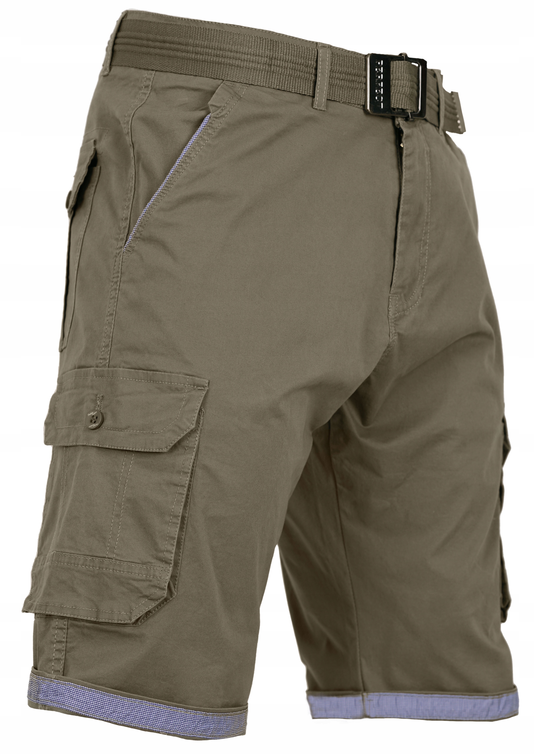 Krótkie Spodenki Męskie Bojówki Szorty Bawełniane Z Paskiem Cargo 3XL