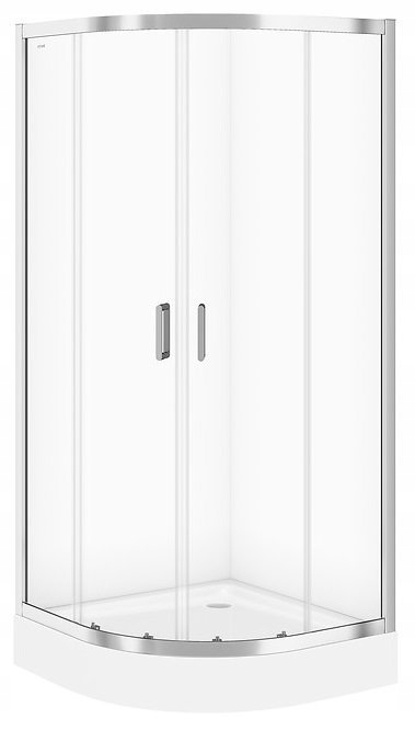 Cersanit Půlkruhová kabina Arteco 80 sprchová vanička