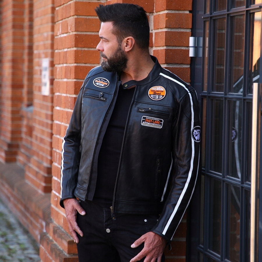 KURTKA MOTOCYKLOWA WOLF RETRO M PODPINKA STYL Model WOLF RETRO BLACK