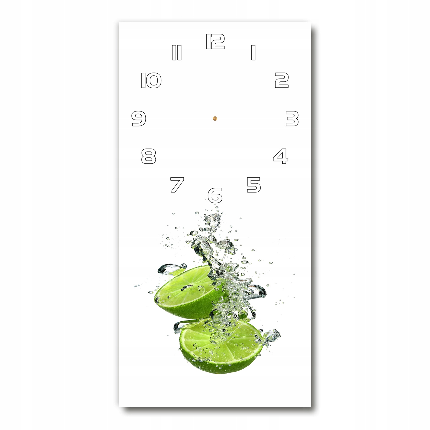 

Nowoczesny pionowy szklany zegar Limonki 30x60 cm