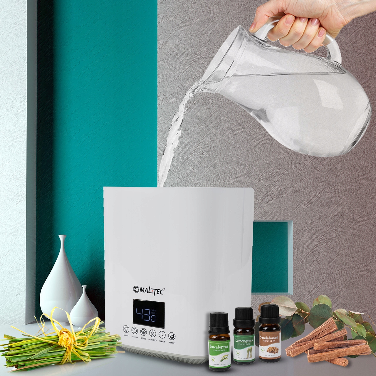 ЗВОЛОЖНЮВАЧ ПОВІТРЯ PURIFIER AROMATHERAPY 3L Ємність резервуара для води 3 л