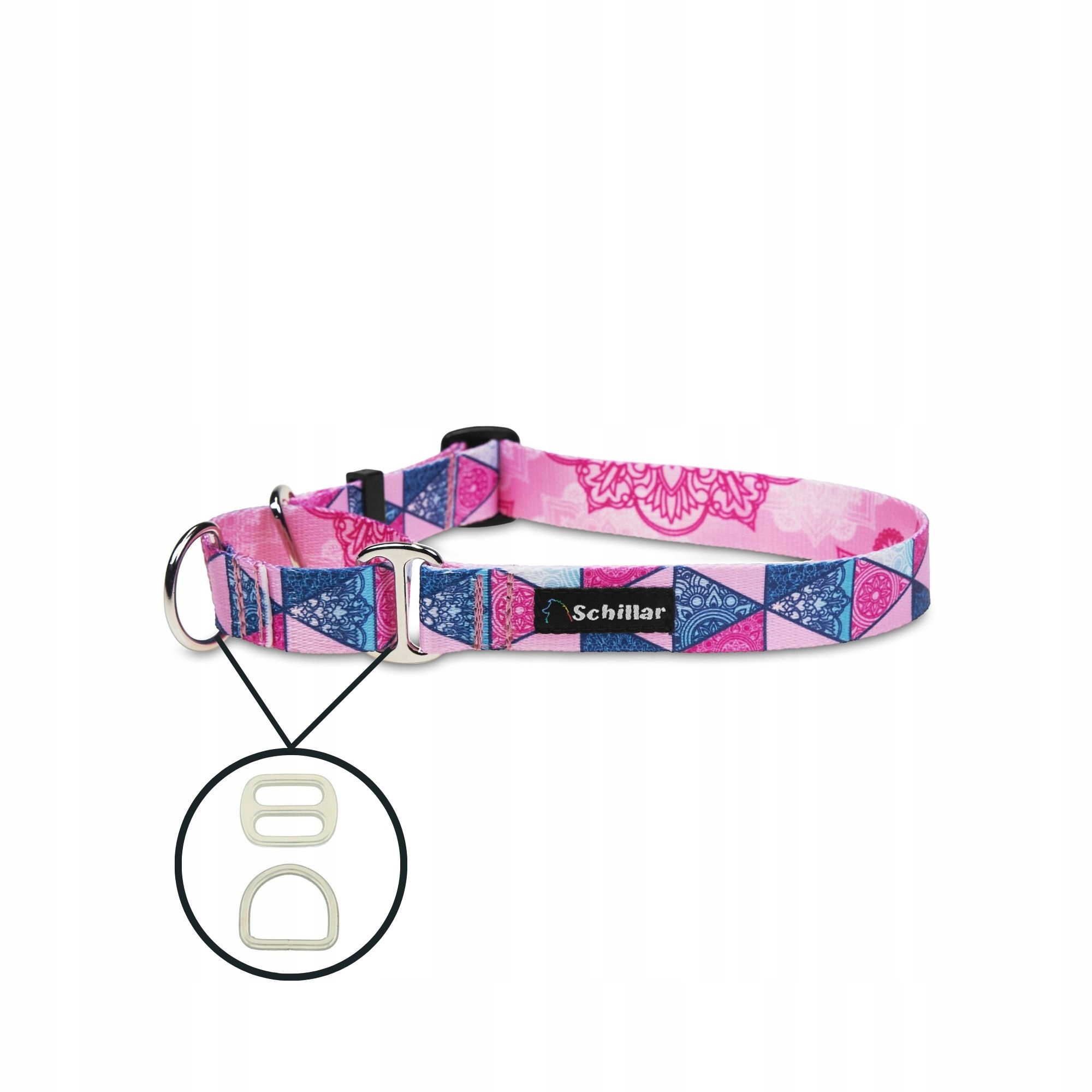 Levně Obojek martingale pro velkého psa barevný růžový ale mandaly! L XL 40-60cm