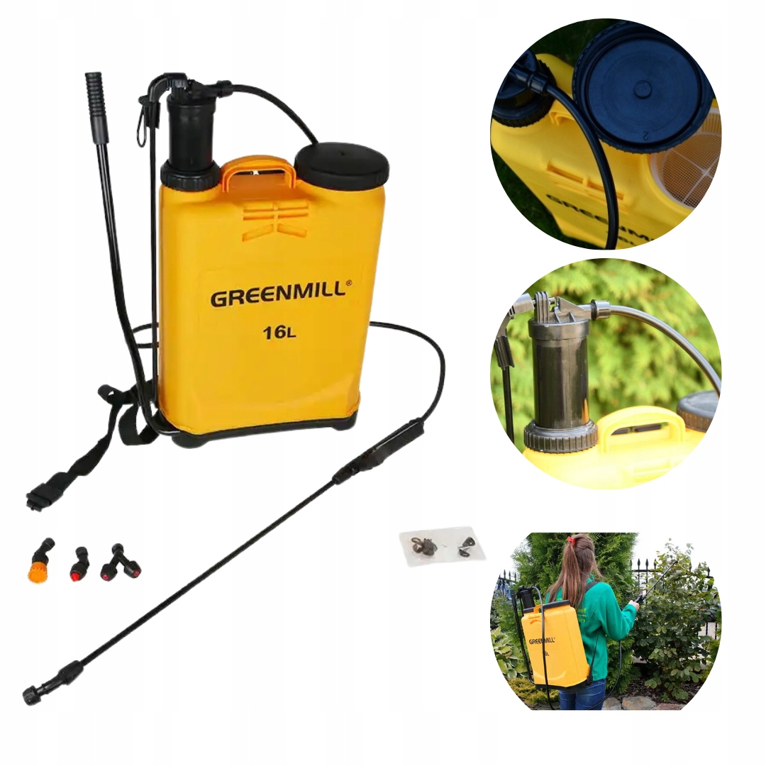 Opryskiwacz ogrodniczy ręczny, plecakowy Greenmill 16L GB9160