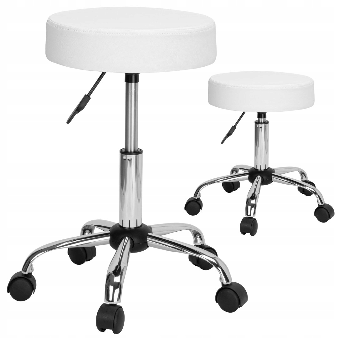 Kosmetická taburetka na kolečkách Tulsa bílá