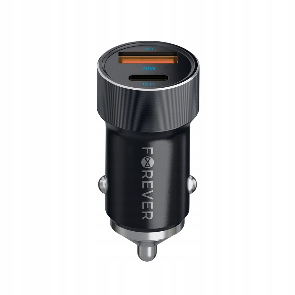 Forever ładowarka samochodowa Pd Qc CC- 06 1x Usb- C 1x Usb 20W czarna C