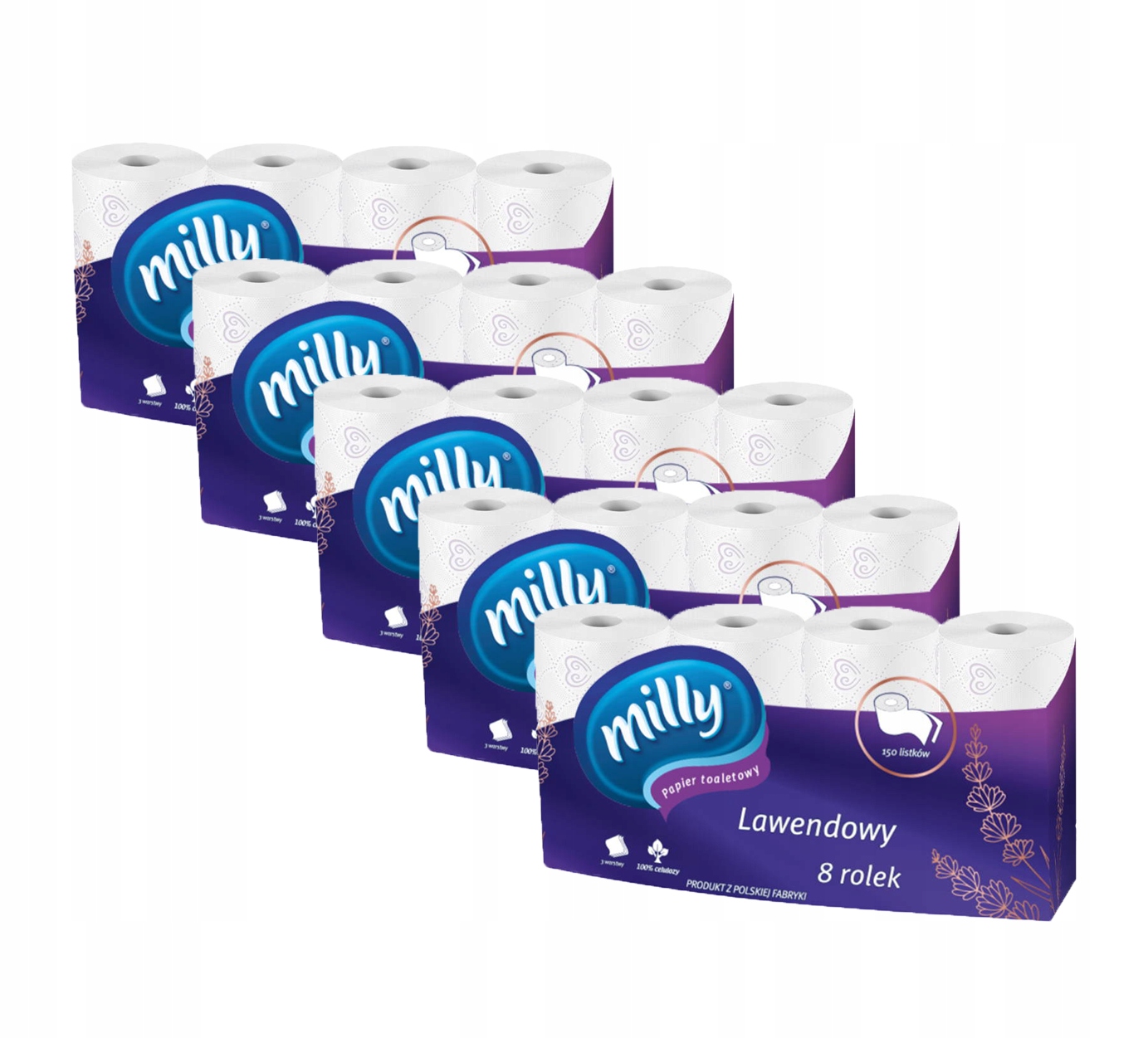 

Zestaw Milly Papier Toaletowy Lawendowy 5 x 8 szt.