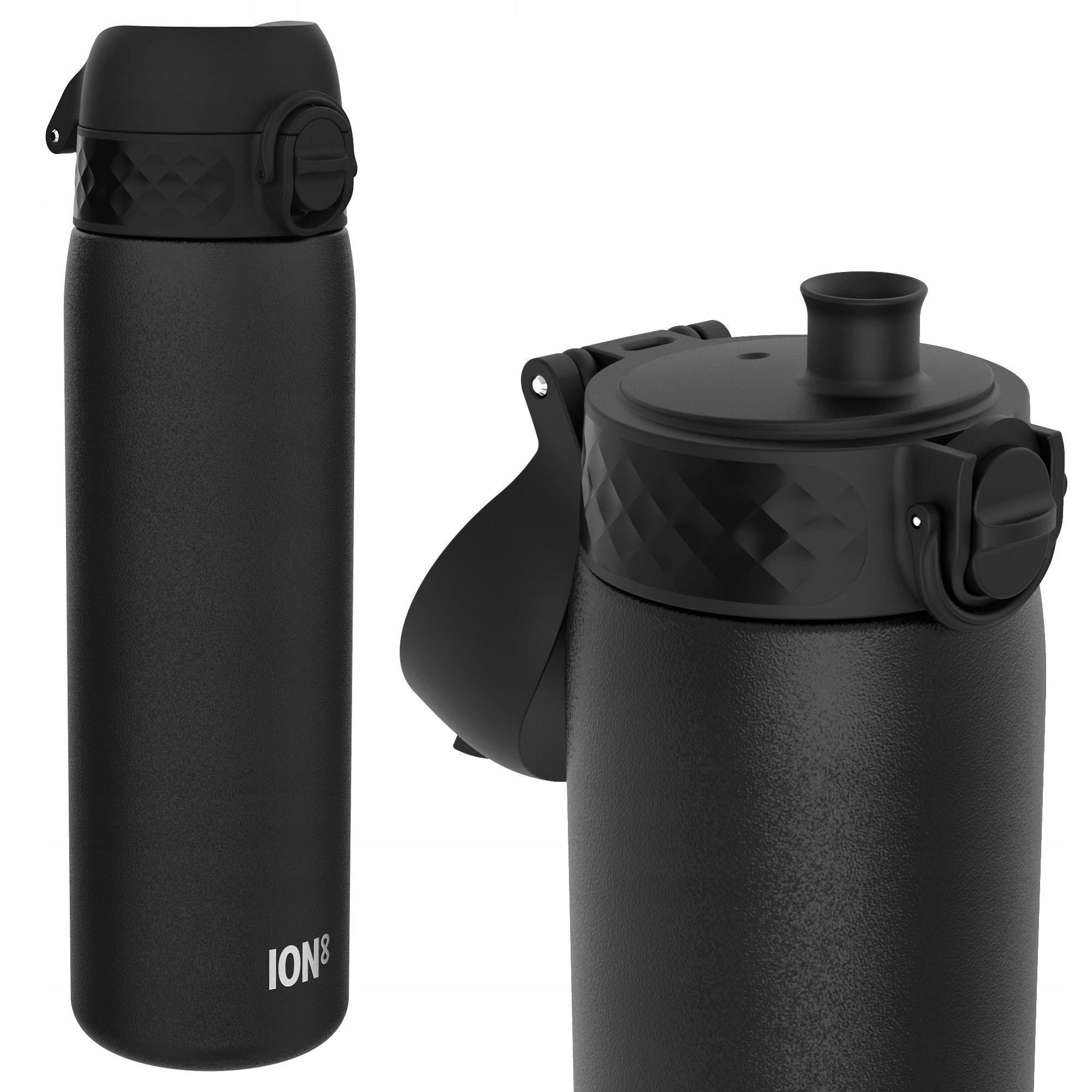 Stalowy Bidon Czarny -atest Pzh Sportowy Treningowy Piłka ION8 0,6 l 600 ml