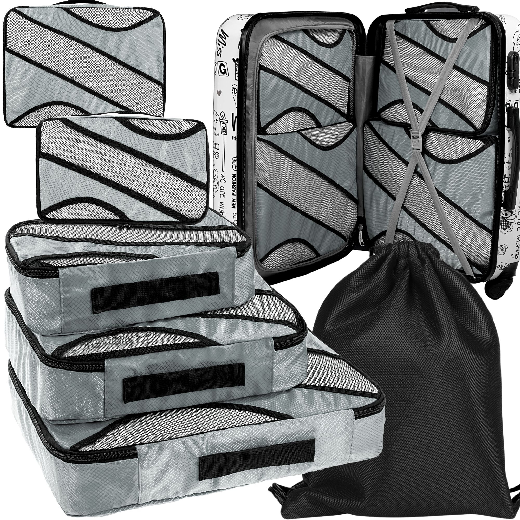 Organizér 6x do kufru na oblečení cestovní taška kosmetická taška kvalita