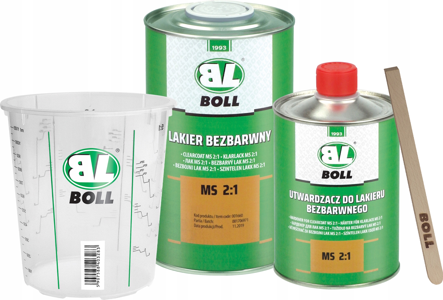 

Boll Lakier Bezbarwny Ms 2:1 + Utwardzacz 1,5L Ms