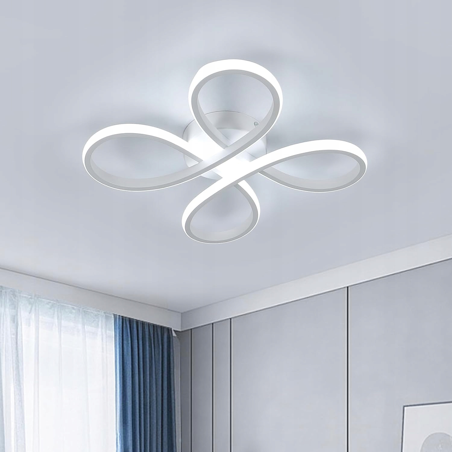 LAMPA WISZĄCA SUFITOWA NOWOCZESNA LED PLAFON ŻYRANDOL SYPIALNIA 30W Marka AjieQaQ