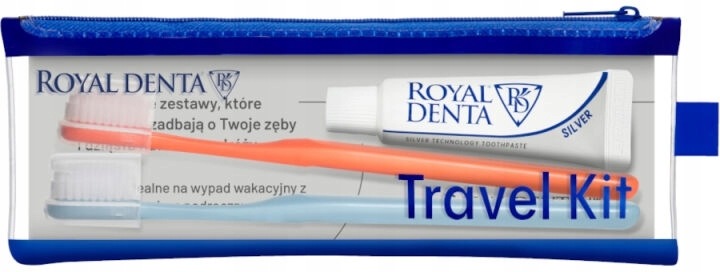Royal Denta Travel Kit Silver zestaw podróżny 2x szczoteczka pasta 20 g