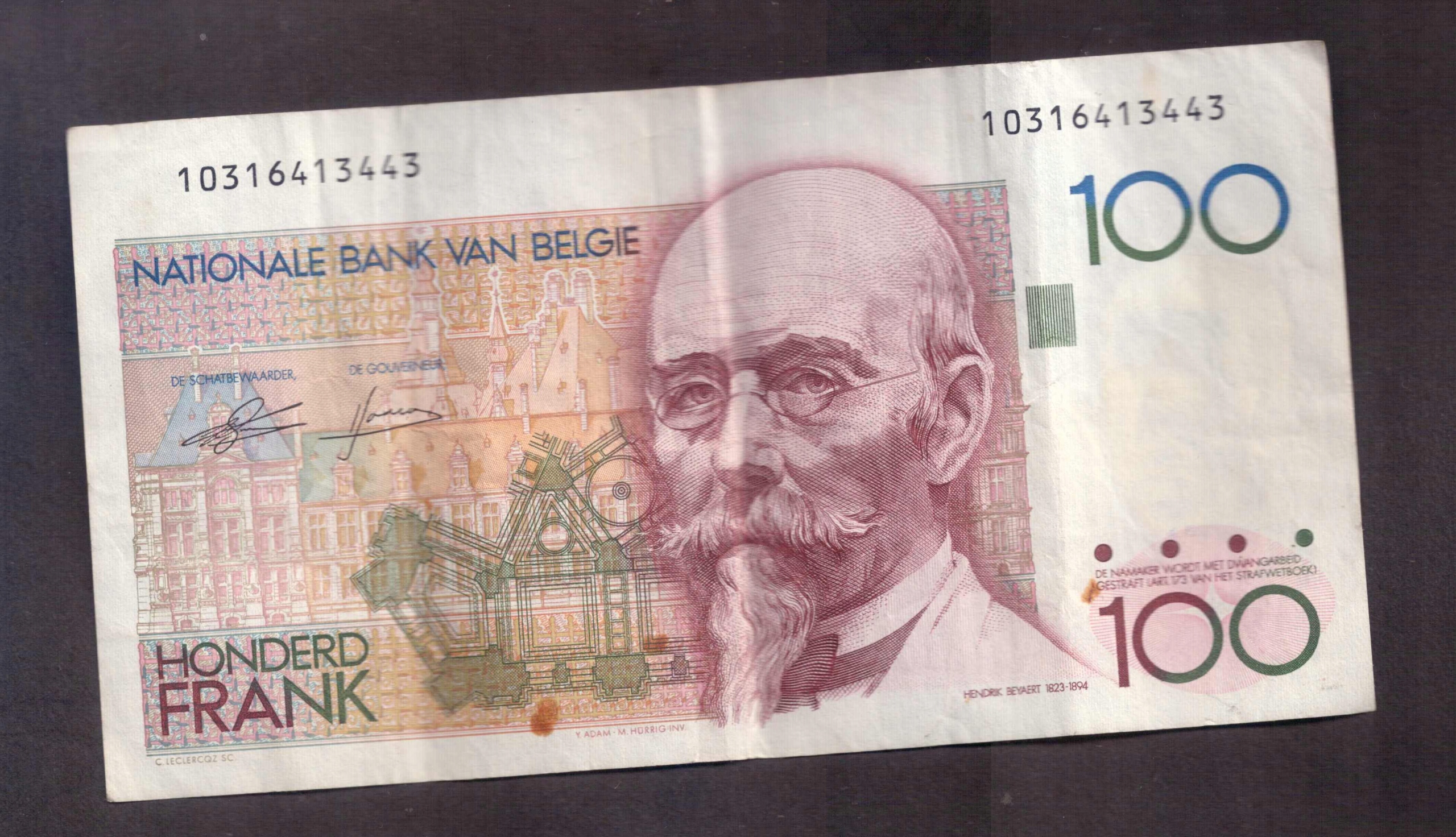 Belgia - banknot - 100 Frank