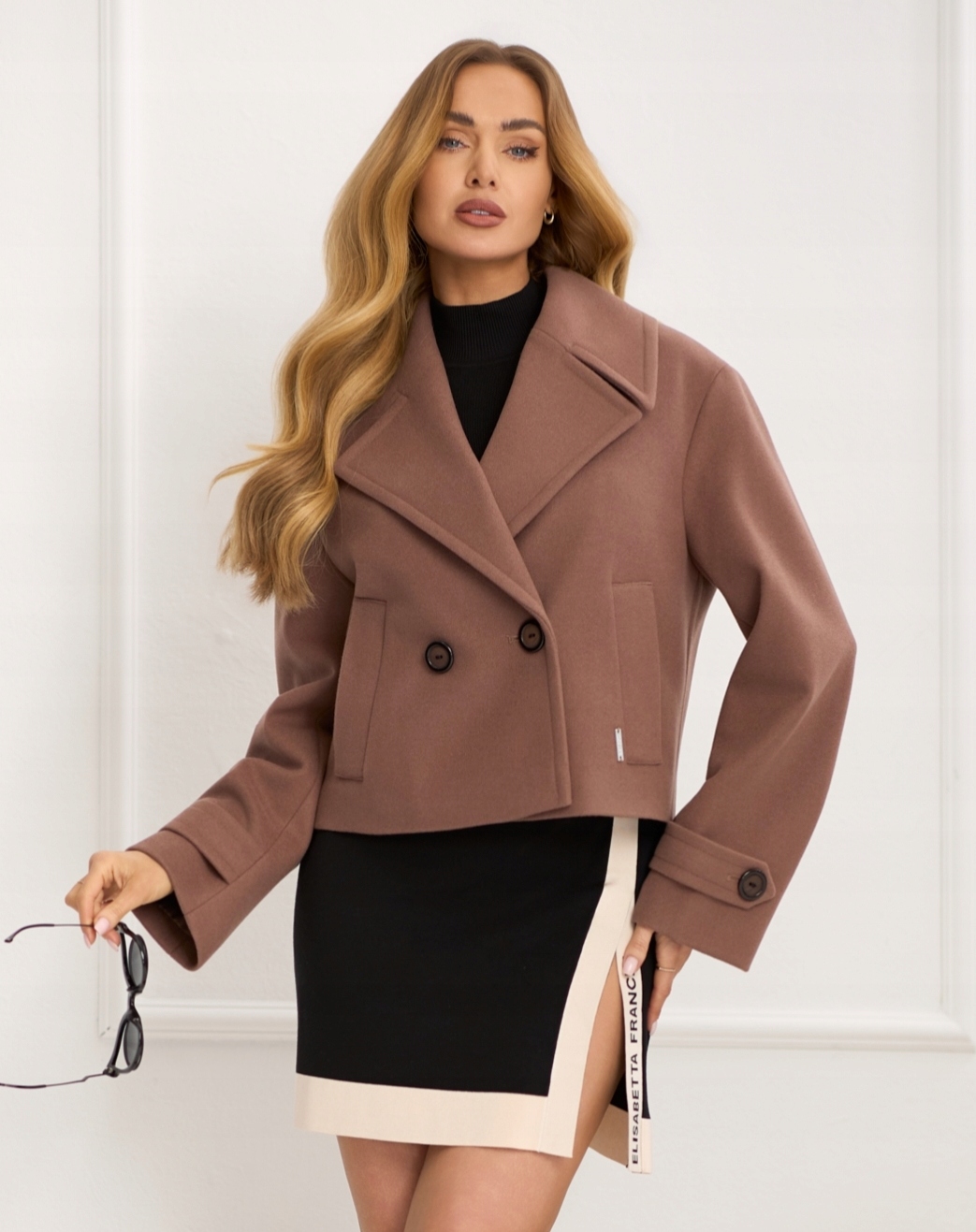 Zartex dámský kabát na jaro a léto bez kapuce Riva mocha mousse SS26 vel. 42