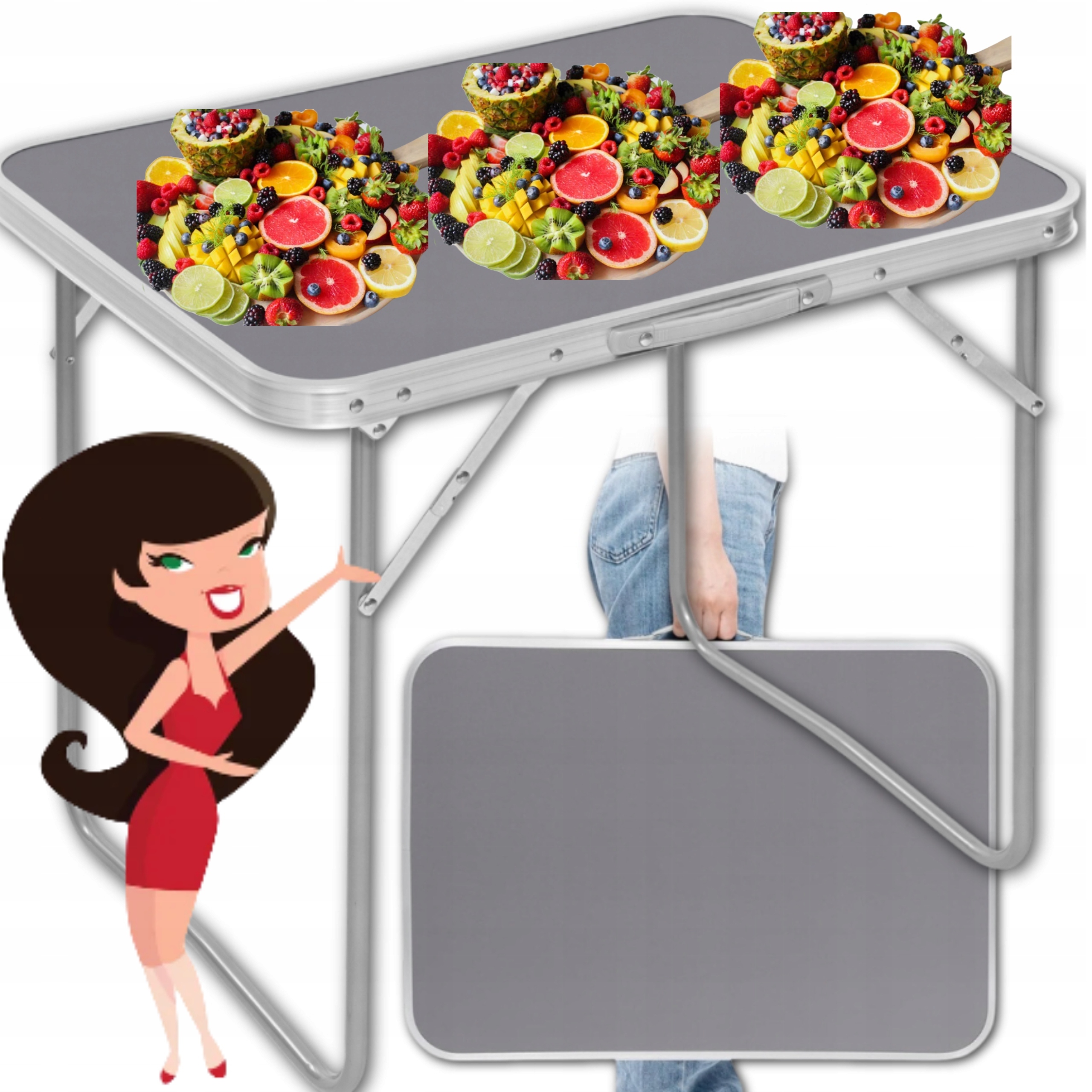 Stół Turystyczny Składany Stolik Ogrodowy Tarasowy Biwak Grill Kempingowy