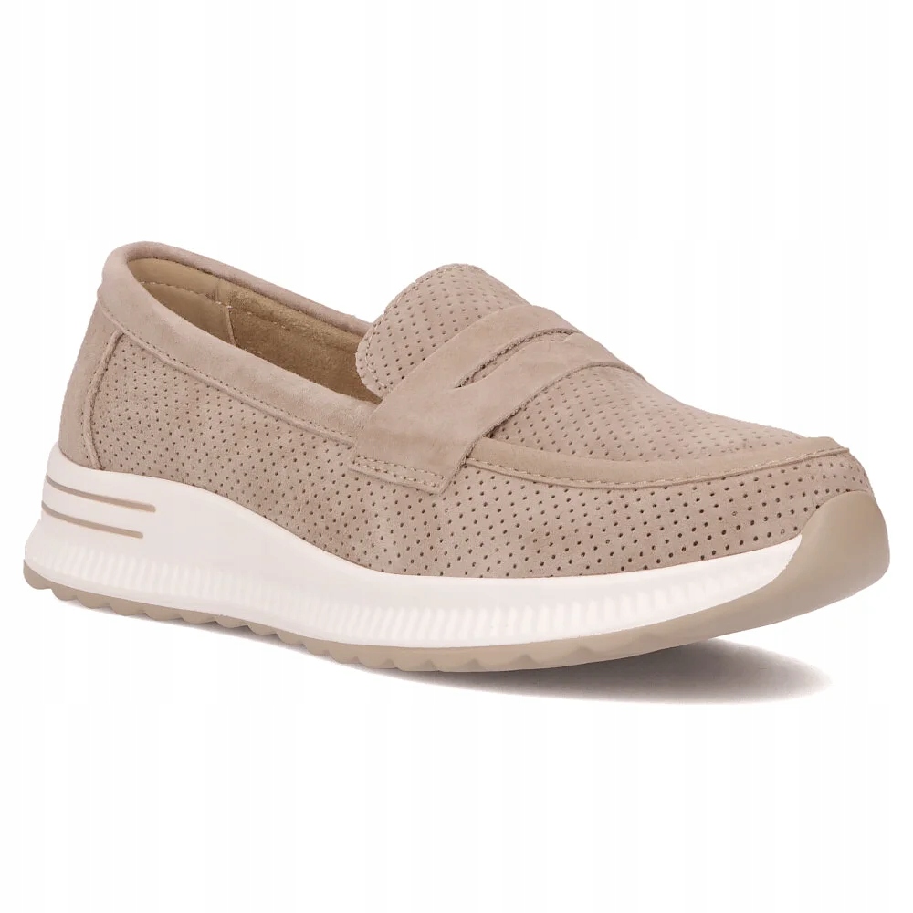 Buty damskie skórzane półbuty letnie wsuwane na platformie Filippo r.39