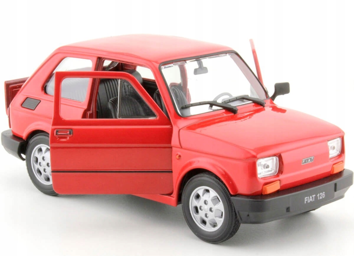 Fiat 126p Maluch Polský Malý 126 p Prl Welly 1:21 Červený Model auta