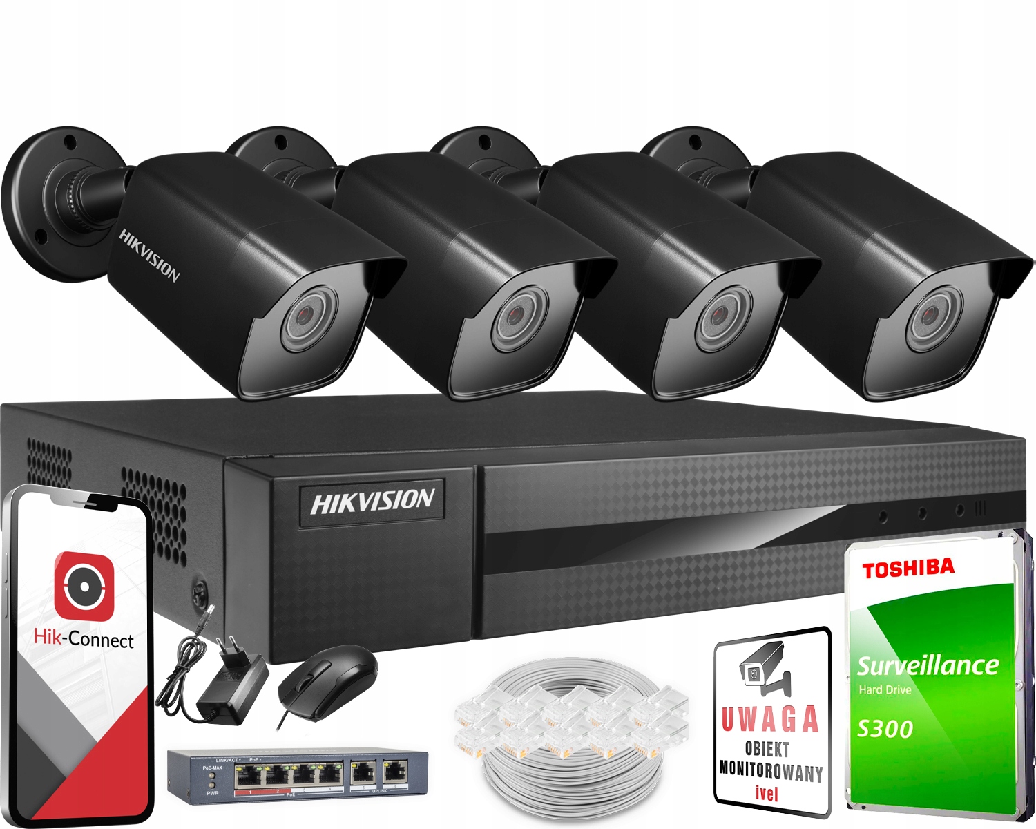 Sada pro monitorování Hikvision HWN-KIT-4IPCAM