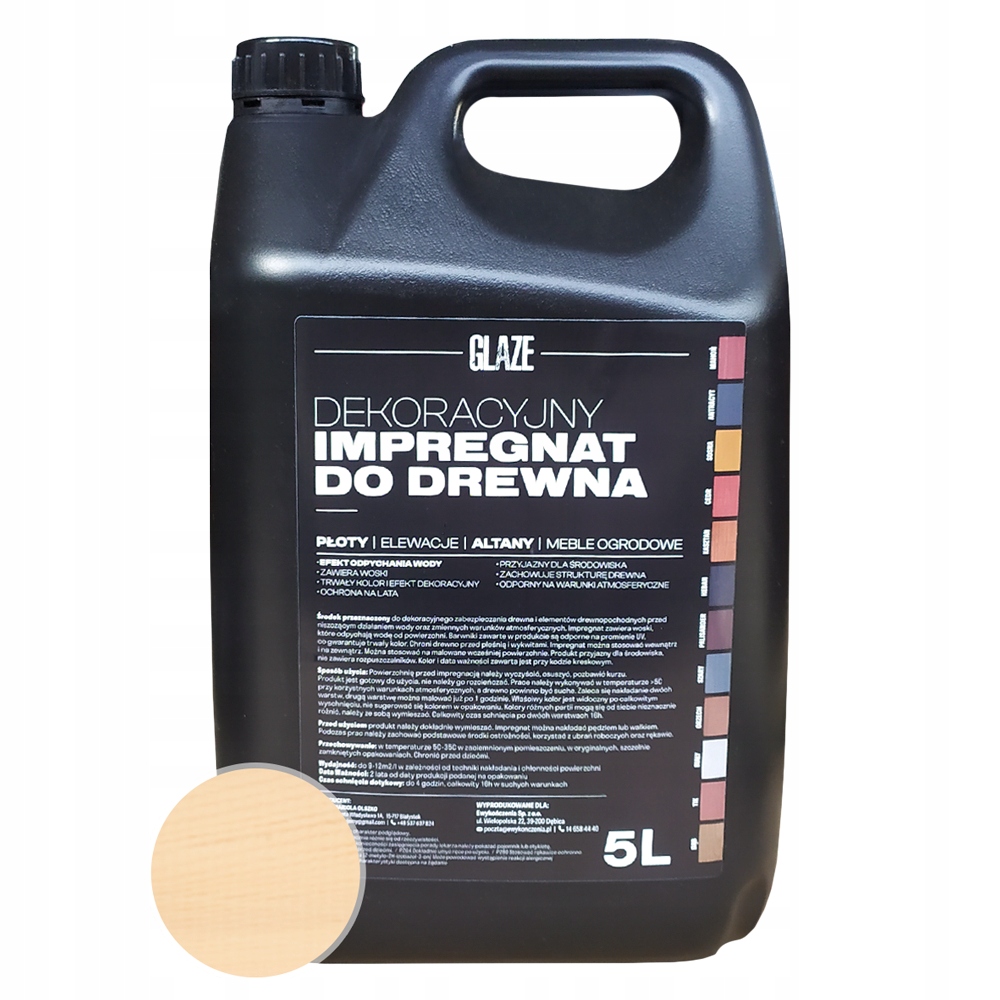 

Impregnat koloryzujący drewno Glaze Bezbarwny 5L