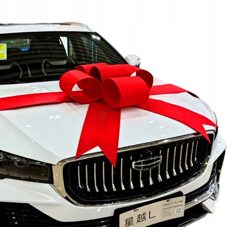 Obrovská Mašle S Plstěnou Ozdobou Na Auto Červená Handmade Premium