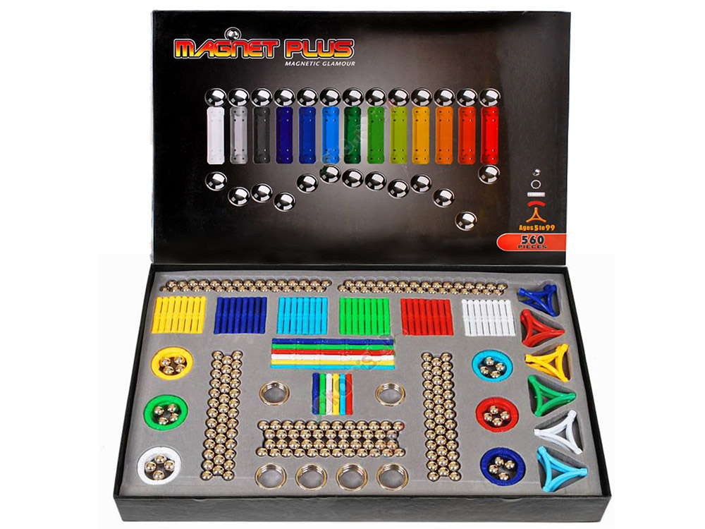 

Mocne Klocki Magnetyczne Magnestix 560szt +tablica