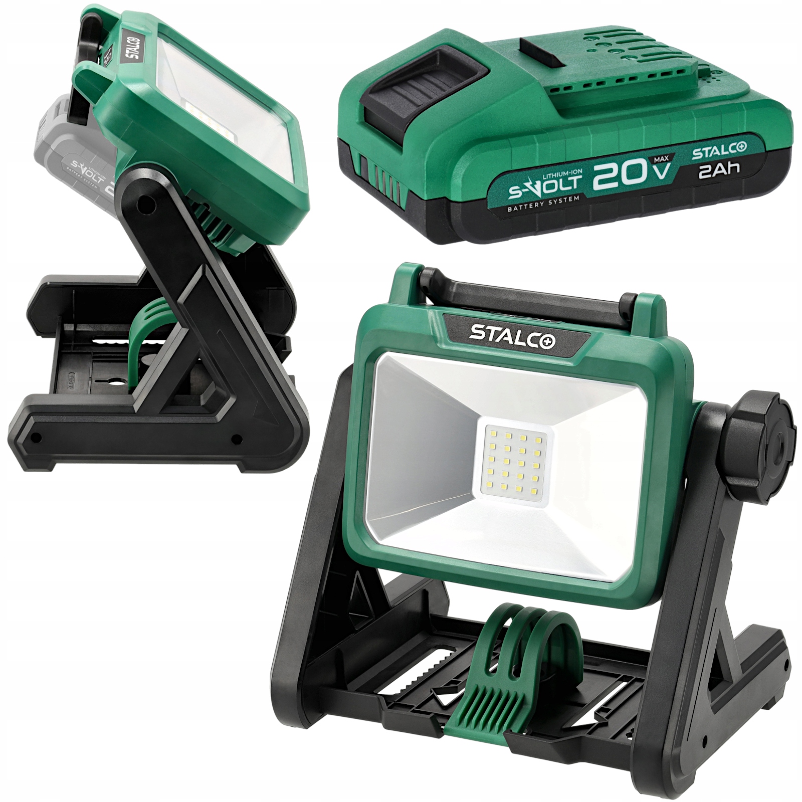 Led Akumulátorový Reflektor FLS20 20W 20V Akumulátor Li-ion 2Ah Stalco