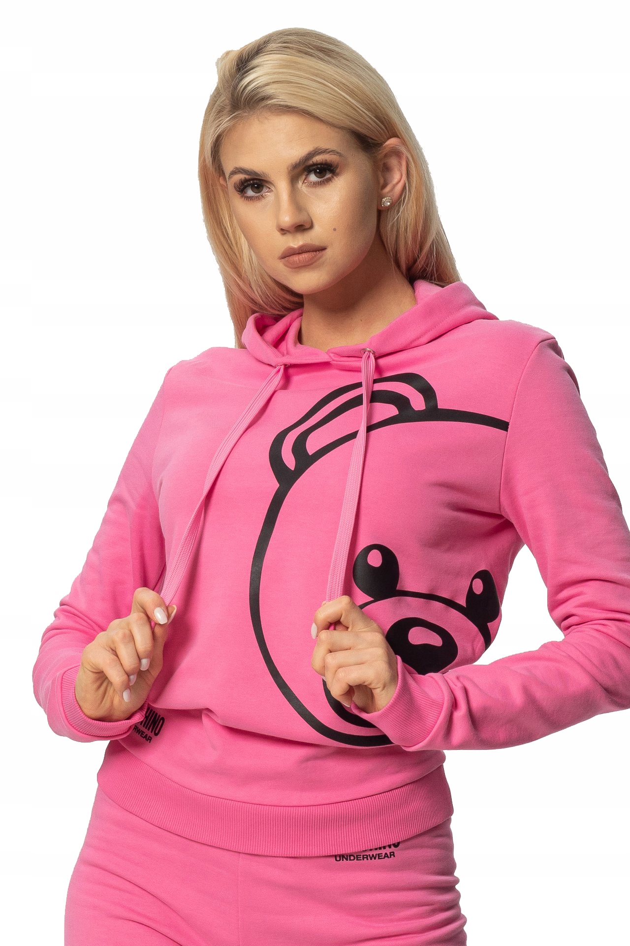 Moschino Underwear růžová mikina s kapucí vel. M
