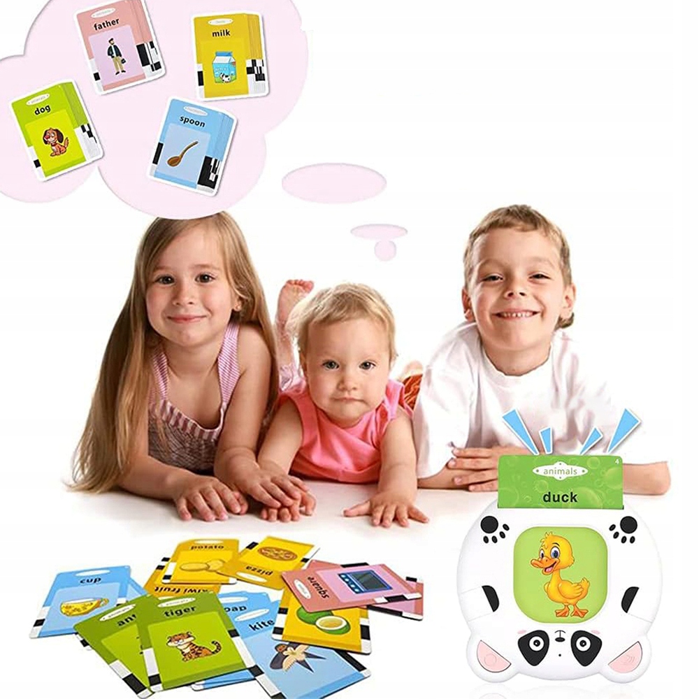 MÓWIĄCE FISZKI NAUKA ZABAWKI ANGIELSKI CZYTNIK KART SŁÓWKA DO NAUKI PREZENT Wiek dziecka 3 lata +