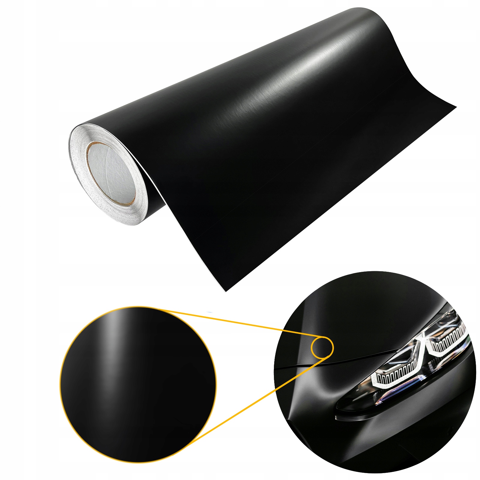 Fólie Černá Matná ochrana laku Změna barvy auta 75 cm