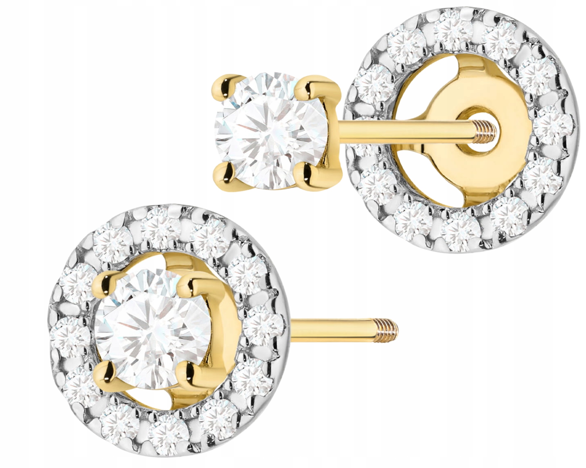 Zlaté Náušnice S Brilianty 0,32 Ct Šroubovací Tyčinka Zlato 585 Jako Dárek