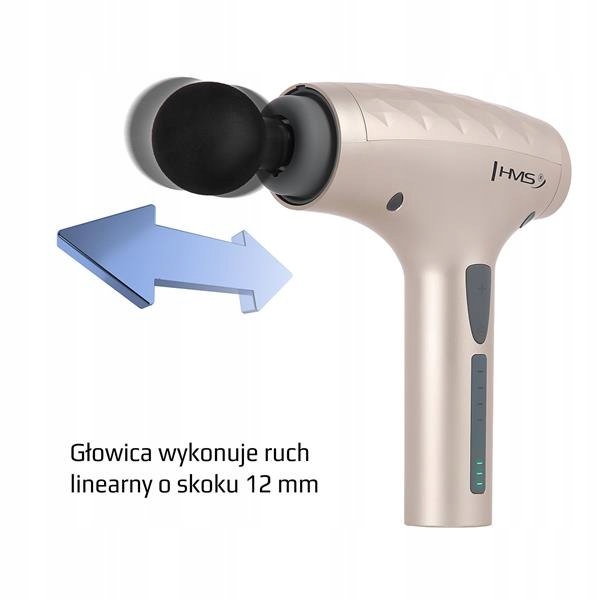 PISTOLET DO MASAŻU HMS MASSAGE GUN MASAŻER CIAŁA Rodzaje wibracji pionowe