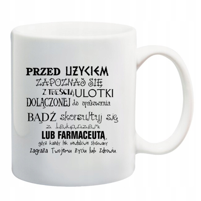 KUBEK APTEKA FARMACJA LEKI APTEKARZ wzory Pojemność 330 ml
