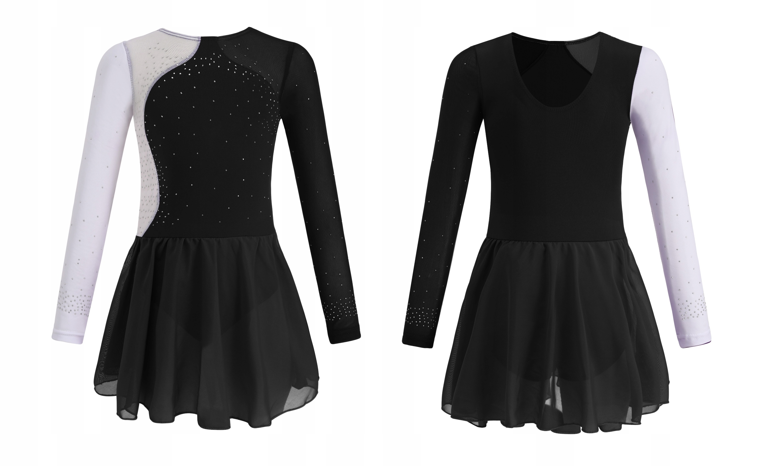 Baletní Body S Tylovou Sukní Taneční Oblečení Asymetrické R170