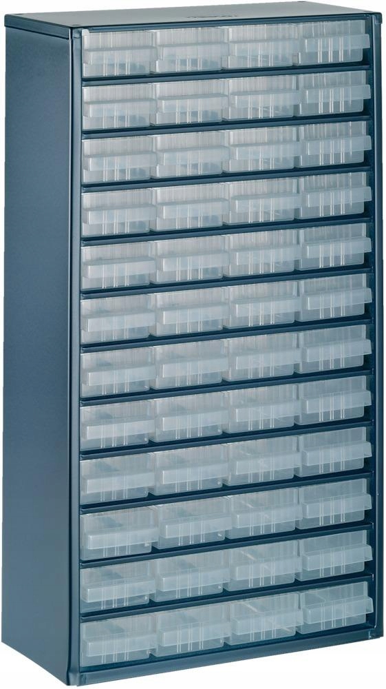 Zásuvky, organizér do dílny, regálová skříň Raaco 48 zásuvek série 150