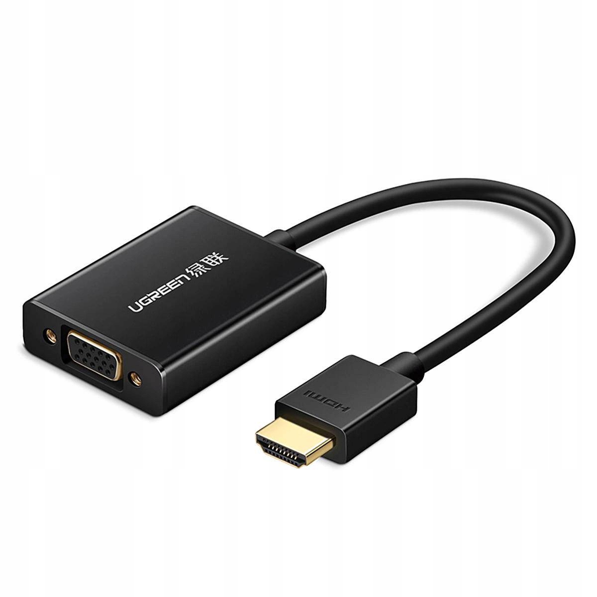 Ugreen Kabel Przewód Adapter Hdmi (Męski) Vga (Żeński) Czarny (Mm102)