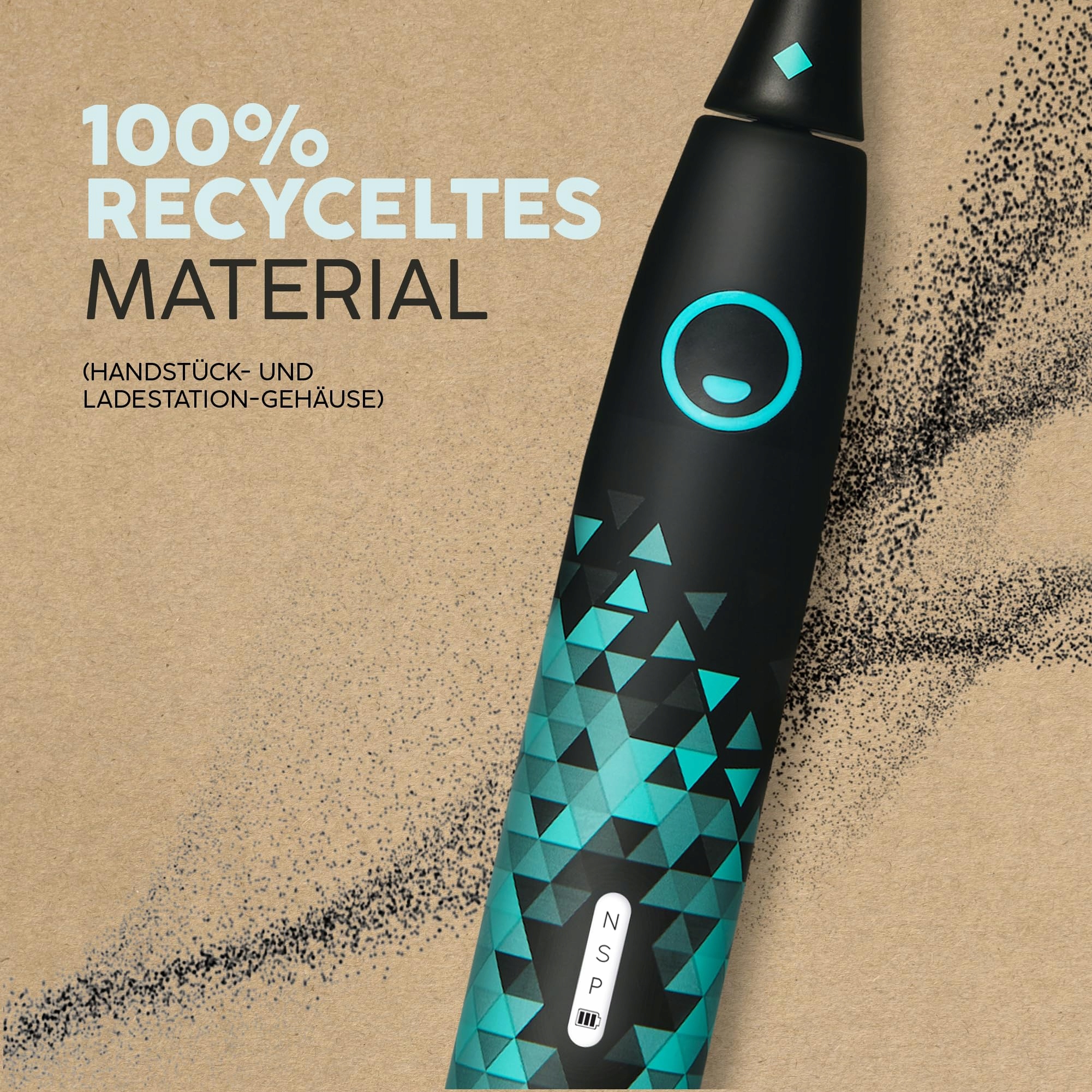 HAPPYBRUSH ECO VIBE 3 Szczoteczka Soniczna Czarna Miętowa Z Akumulatorem — miniatura 5