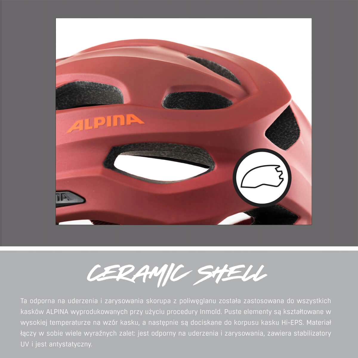Kask full face Rupi off-white matt Alpina 51-56 Rodzaj uniwersalny