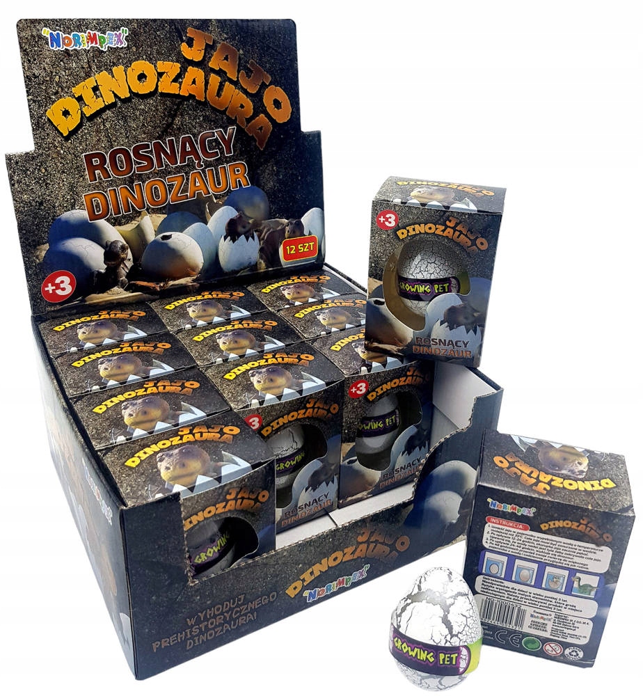 Figurka plastikowa Dinozaur w jaju JAJO ROSNĄCY Wysokość produktu 11 cm