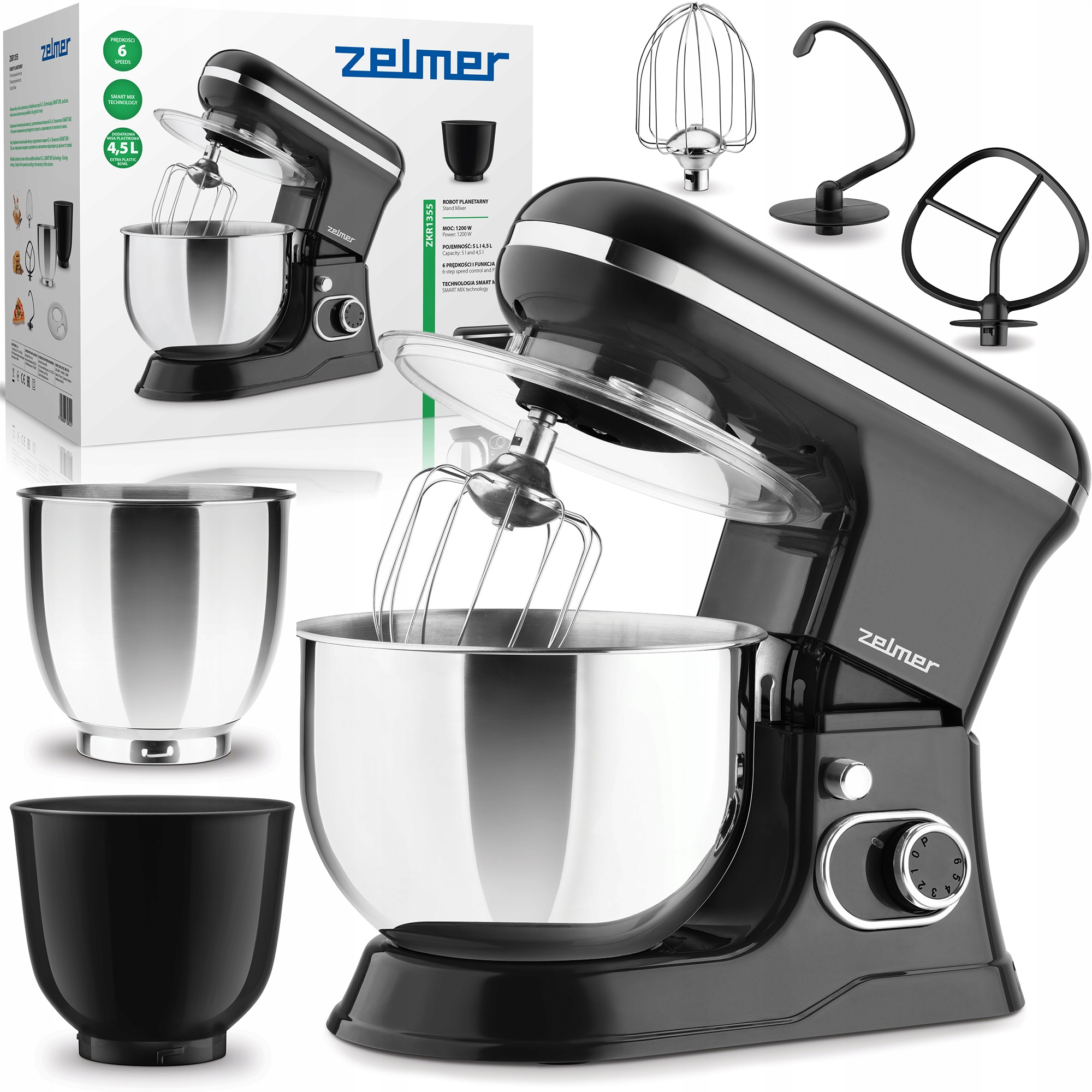 Robot Kuchenny Zelmer Planetarny Mikser 5L Wielofunkcyjny 1200W Akcesoria