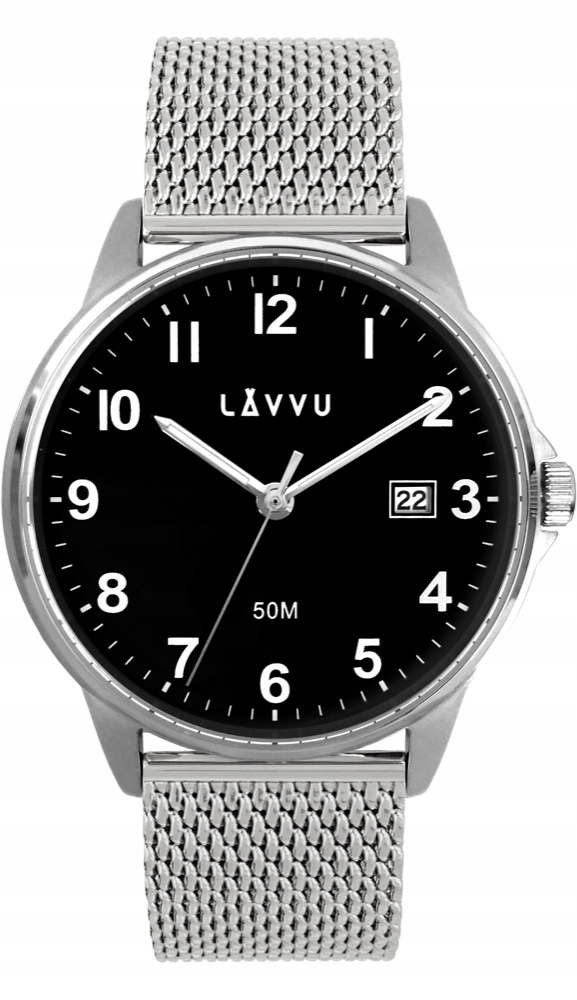 Lavvu Stříbrné hodinky Göteborg Mesh