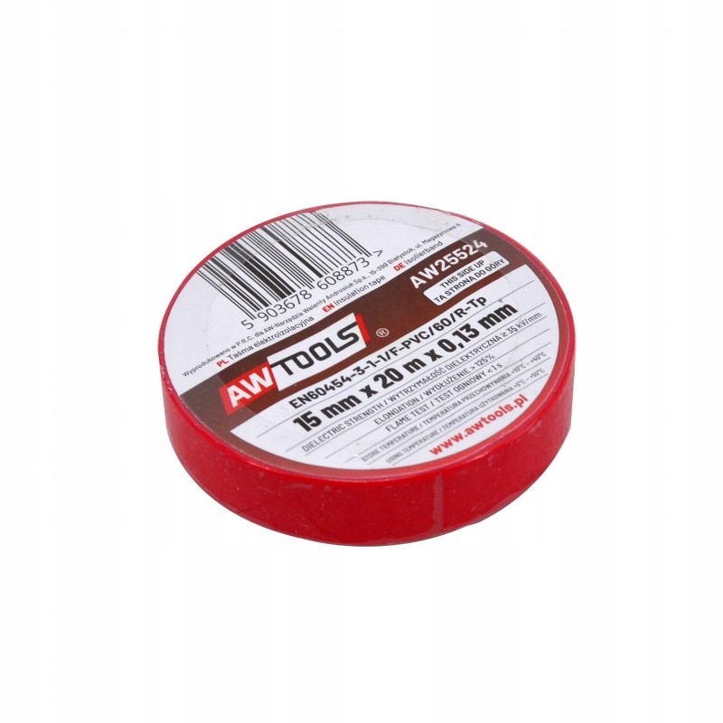 AWTOOLS TAŚMA IZOLACYJNA 15mmx20m CZERWONA AW25524
